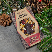 Christmas Honey Chocolate bars made with UK honey, dark, no added sugar, 100g