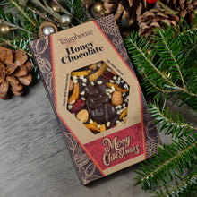 Christmas Honey Chocolate bars made with UK honey, dark, no added sugar, 100g