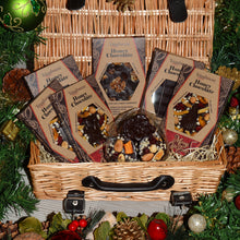 Christmas gift basket with a few honey chocolate bars, no sugar added, all made with only pure raw local honey and organic cacao