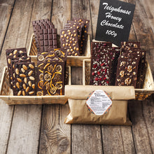 Honey Chocolate made with organic raw cacao and local Devon honey no sugar added, dark, raw, different flavours