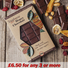 Dark Chocolate bar sweetened with local raw honey organic cacao plain