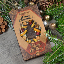 christmas honey chocolate bar local raw honey organic cacao no added sugar christmas tree