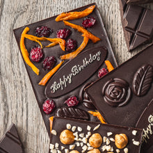 honey chocolate dark raw organic made with local Devon honey happy birthday message