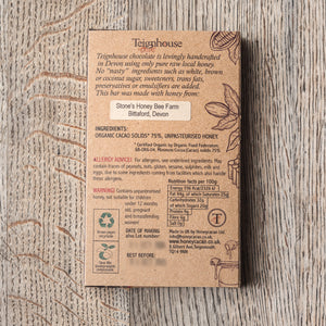 Dark Chocolate UK refined sugar free, made with honey and organic cacao, raw, paleo, clean from Teignhouse 