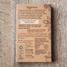 Honey chocolate bar dark healthy ingredients made with British honey, organic raw cacao and dried fruit