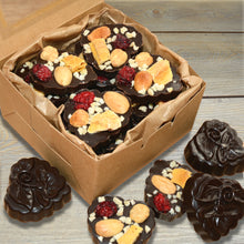 Heart shaped chocolates sugar free, made with raw british honey and organic cacao, no added sugar, dark chocolate