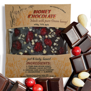 Chocolate clean eating friendly, made with UK honey no added sugar