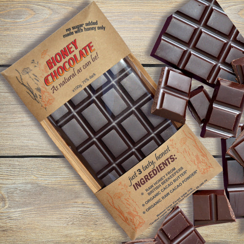 Dark Chocolate UK refined sugar free, made with honey and organic cacao, raw, paleo, clean