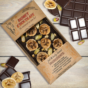 Honey chocolate bar dark healthy with British honey and organic cacao